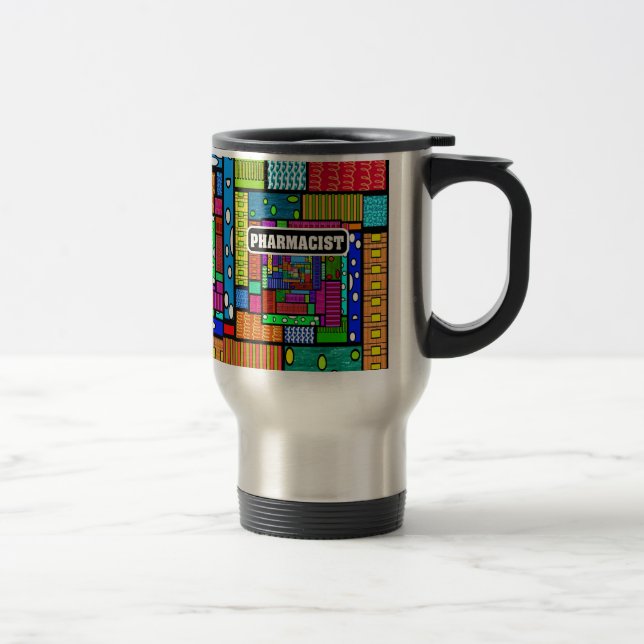 Pharmacist Abstract Art Gifts Travel Mug (Right)