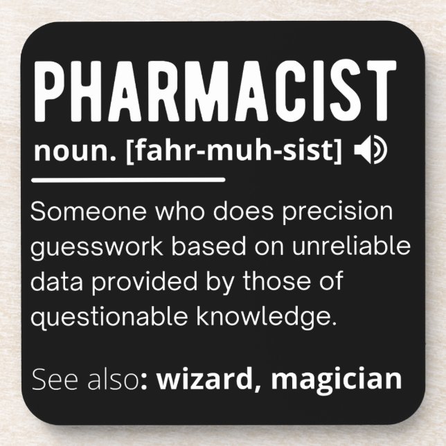 pharmacist beverage coaster (Front)