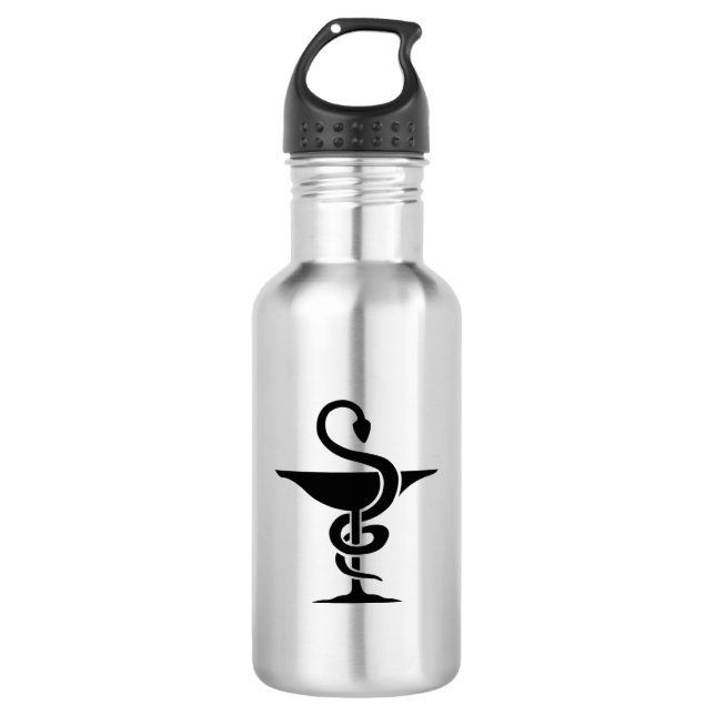 Pharmacist - Bowl of Hygeia Symbol Stainless Steel Water Bottle (Front)