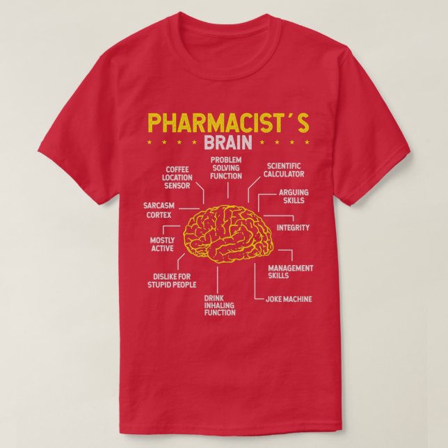 Pharmacist Brain Pharmacy School Graduation Party T-Shirt (Design Front)