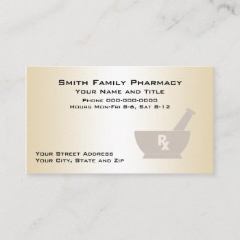 Pharmacist Business Card by BusinessCardsCards at Zazzle