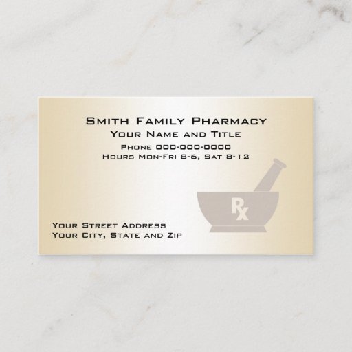 Customizable Pharmacist Business Card