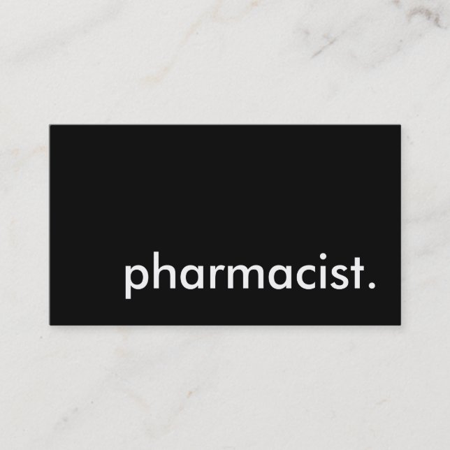pharmacist. business card (Front)