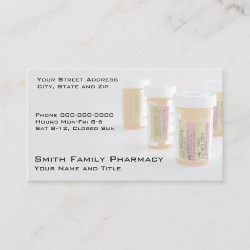Customizable Pharmacist Business Card