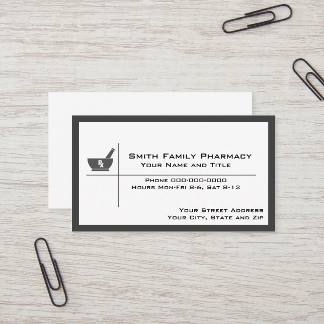 Pharmacist Business Card (Front/Back In Situ)