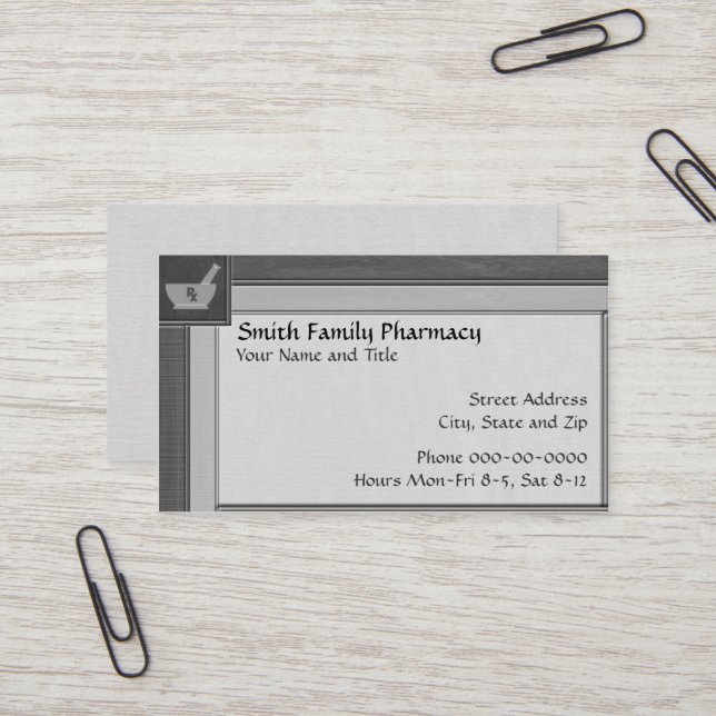 Pharmacist Business Card (Front/Back In Situ)