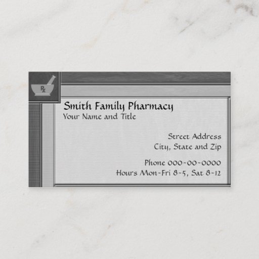 Customizable Pharmacist Business Card