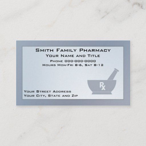 Customizable Pharmacist Business Card