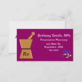 Pharmacist Business Cards Pestle and Mortar ll (Front/Back)