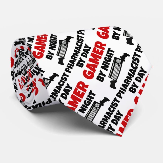 Pharmacist by Day Gamer by Night Tie (Rolled)