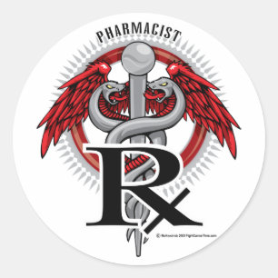 Pharmacist Caduceus Classic Round Sticker