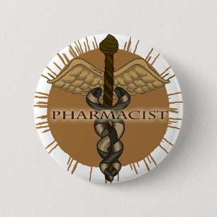 Pharmacist Caduceus Pinback Button