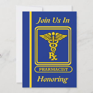 Pharmacist Caduceus Retirement Invitation