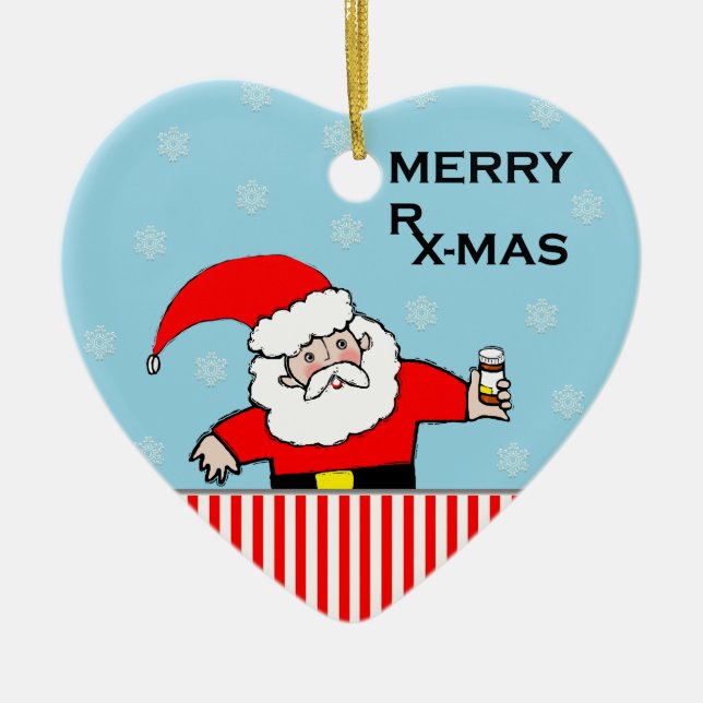 pharmacist christmas ceramic ornament (Front)