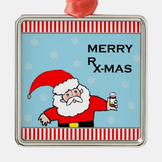 pharmacist christmas metal ornament (Front)