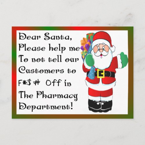 Pharmacist Christmas Themed Gifts Holiday Postcard