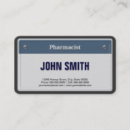Pharmacist Cool Car License Plate Business Card at Zazzle