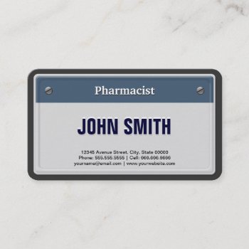 Pharmacist Cool Car License Plate Business Card by CardHunter at Zazzle