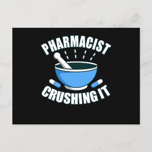 Pharmacist Crushing It Pharmacy Technician PharmD Postcard