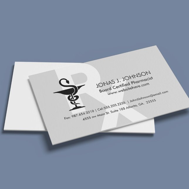 Pharmacist Custom Name Bowl of Hygenia Symbol Business Card (Creator Uploaded)