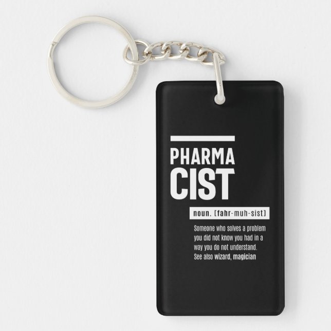 Pharmacist Definition Funny Gift Classic Keychain (Front)