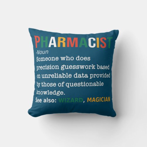 Pharmacist Definition Noun Funny Pharmacist  Throw Pillow