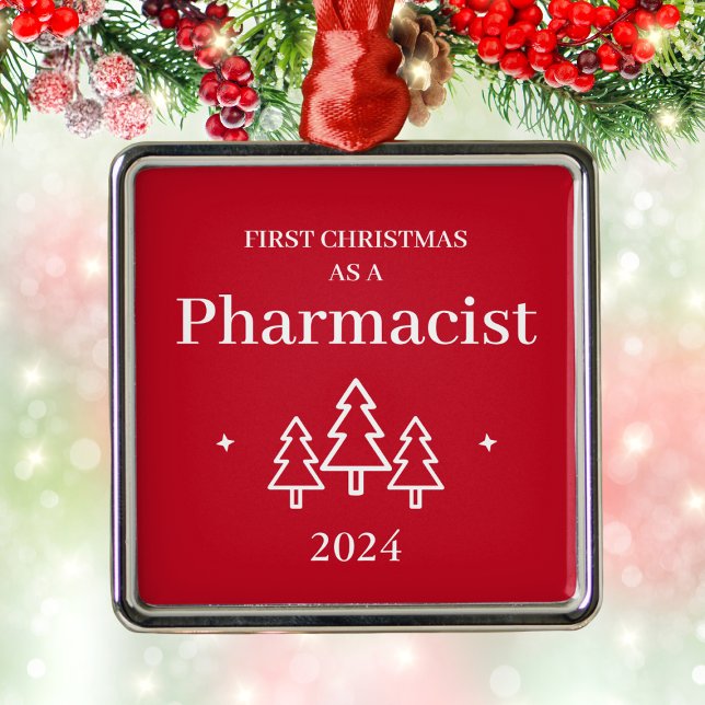 Pharmacist Elegant Red 2026 Christmas Ornament (Pharmacist Elegant Red Christmas Ornament
)