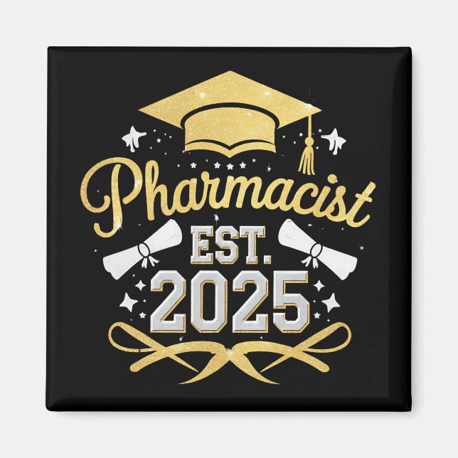 Pharmacist Est 2025 Pharmacy Graduation Magnet (Front)