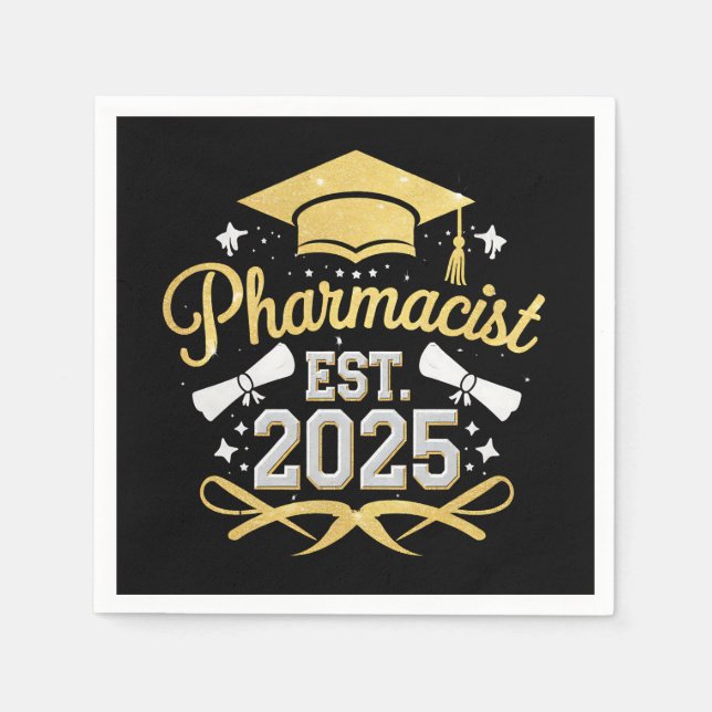 Pharmacist Est 2025 Pharmacy Graduation Napkins (Front)