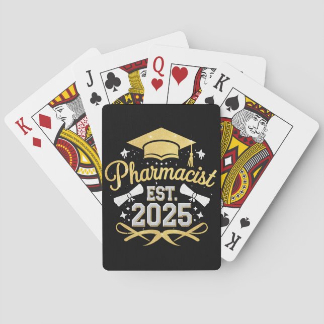 Pharmacist Est 2025 Pharmacy Graduation Poker Cards (Back)