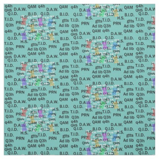 Pharmacist Fabric Abbreviations Teal