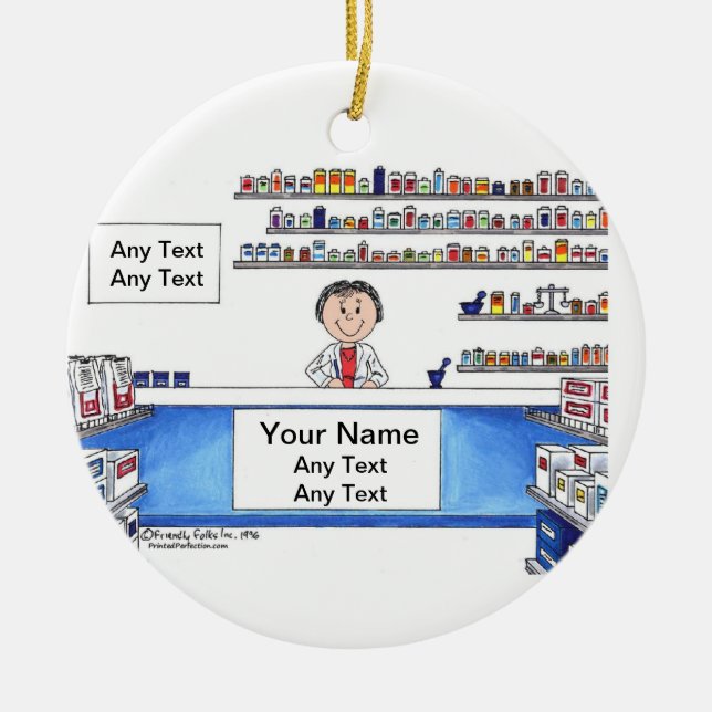 Pharmacist - Female Ceramic Ornament (Front)