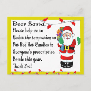 Pharmacist Funny Christmas Themed Gifts Holiday Postcard