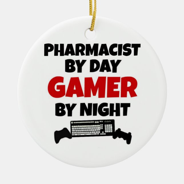 Pharmacist Gamer Ceramic Ornament (Front)