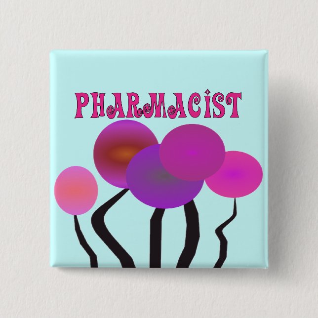 Pharmacist Gifts Artsy Trees Design Pinback Button (Front)