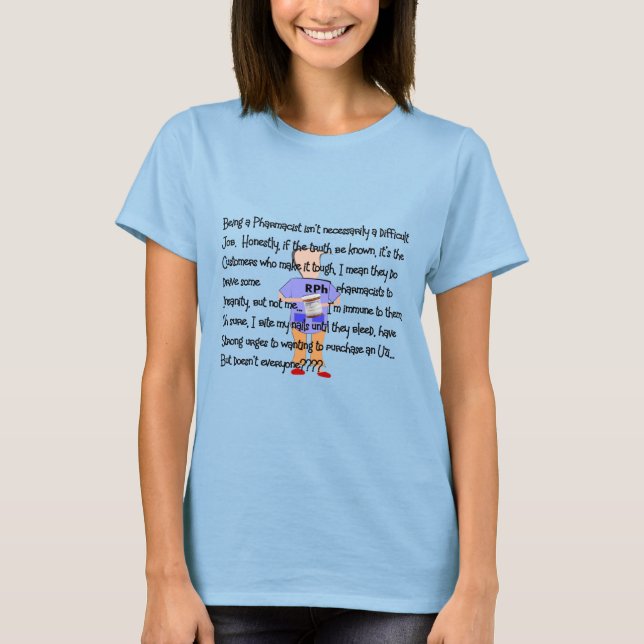 Pharmacist Gifts "Brink of Insanity" Story Art T-Shirt (Front)