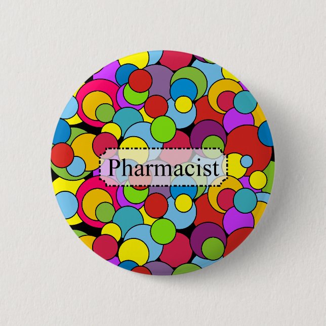 Pharmacist Gifts Whimsical Bubbles Button (Front)