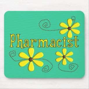 Pharmacist Gifts, Yellow Daisies Mouse Pad