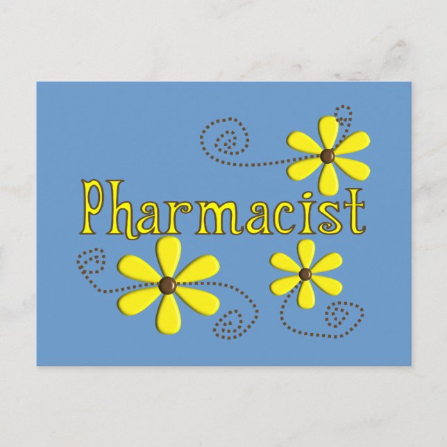 Pharmacist Gifts, Yellow Daisies Postcard (Front)