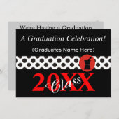 Pharmacist Graduation Invitations Black and Red (Front/Back)