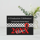 Pharmacist Graduation Invitations Black and Red (Standing Front)