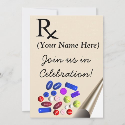 Pharmacist Graduation Invitations Prescription