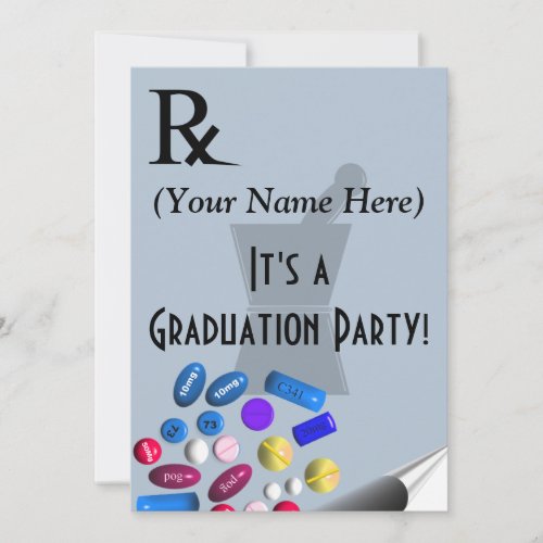 Pharmacist Graduation Invitations Rx Pad Design