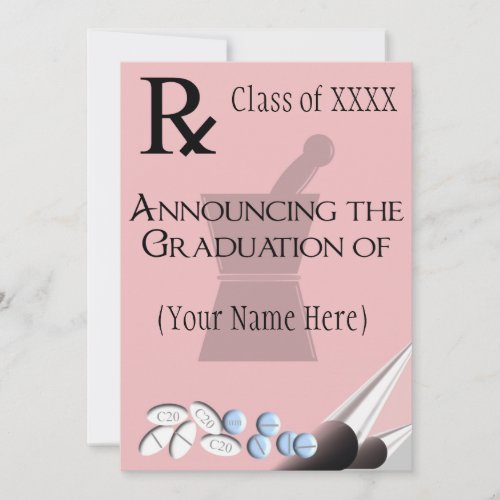 Pharmacist Graduation Invitations Rx Pad Design 5