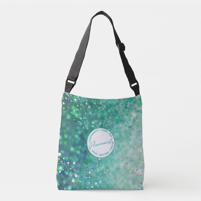    Pharmacist Green Glitter Tote Bag (Front)