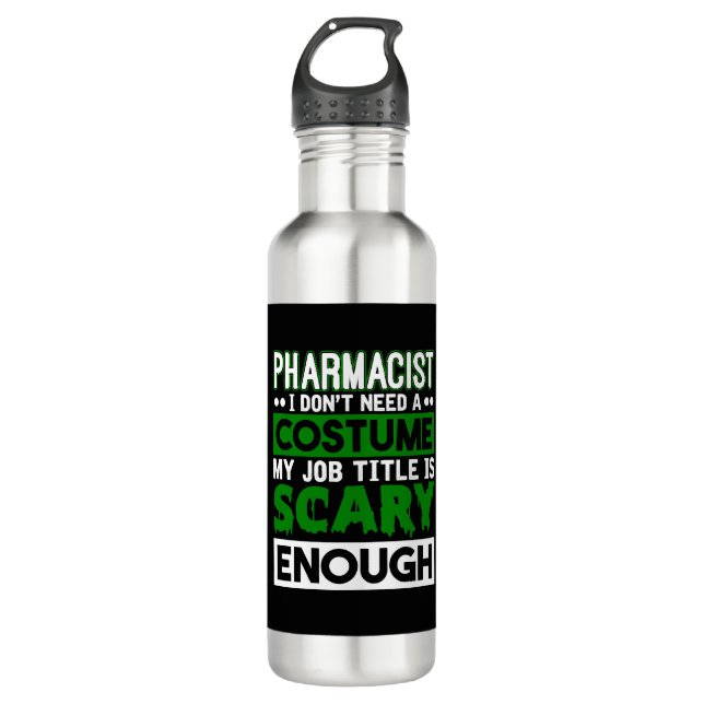 Pharmacist Halloween Costume Pharmacy Technician Stainless Steel Water Bottle (Front)