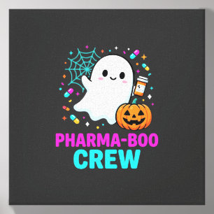 Pharmacist Halloween Pharma-Boo Crew Ghost Design_ Canvas Photo Tile