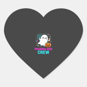 Pharmacist Halloween Pharma-Boo Crew Ghost Design_ Heart Sticker