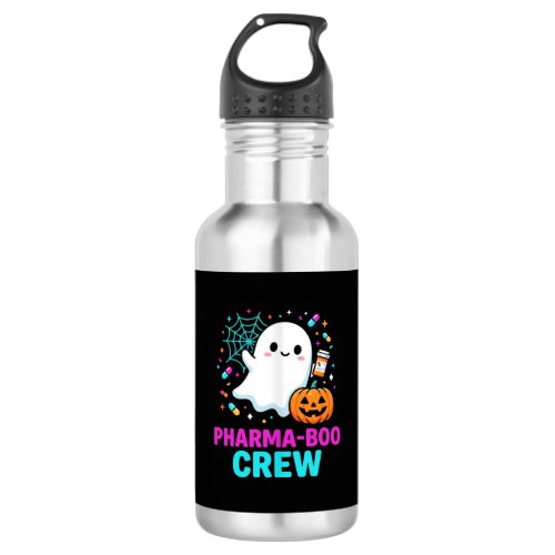 Pharmacist Halloween Pharma-Boo Crew Ghost Design_ Stainless Steel Water Bottle