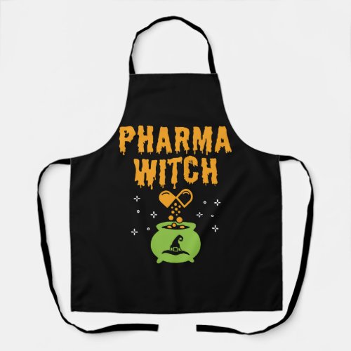Pharmacist Halloween Pharmacy Tech Pharma Witch Apron